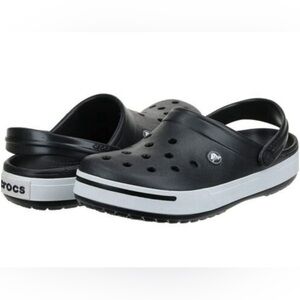 Crocs Unisex Crocband II Classic Clog Sandal white black men’s 9 women’s 11